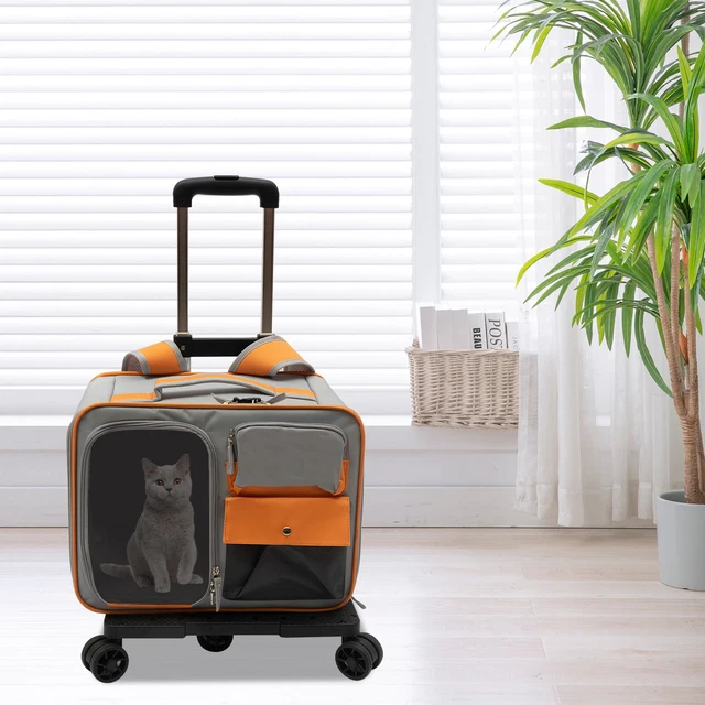 Bolso de cochecito para mascotas portátil con caña telescópica para mascotas pequeño