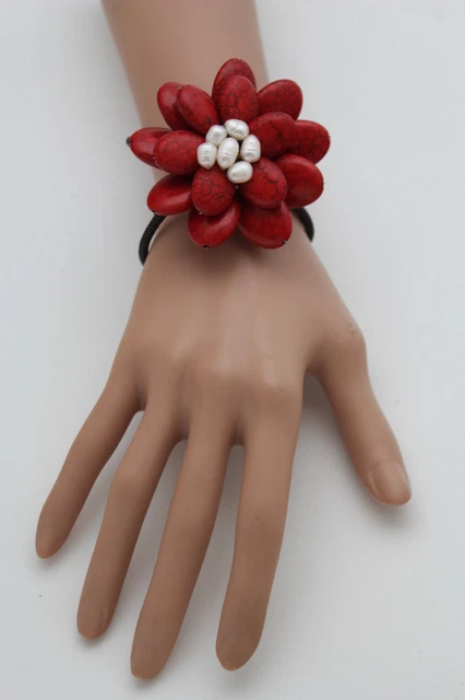 Bracelet élastique Orange En Perles De Coco – Artisanat Balinais Unisexe – Style Amitié