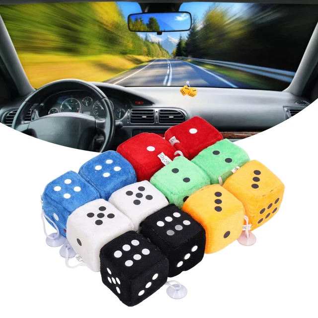 12pcs Fashionable Soft Dice Decorative Fuzzy Plush Hanging Cute Bag Pendant