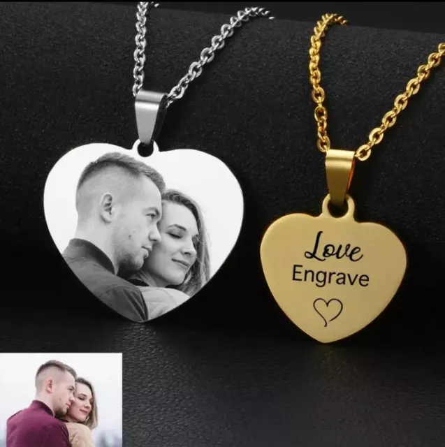 Collar Personalizado Con Foto Para Mujer Colgante de Acero Inoxidable Con Corazo