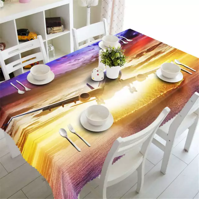 A Plane On Sea 3D Tablecloth Table cover Cloth Rectangle Wedding Party Banquet