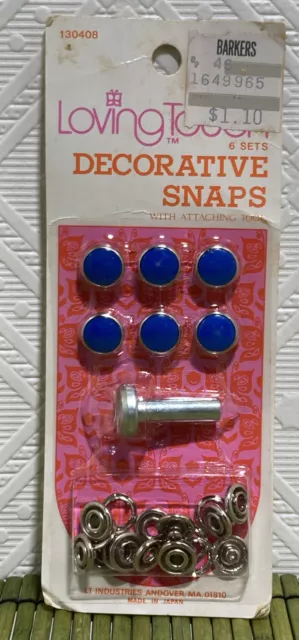 Vintage Snap Fasenters & Tool LT Industries Electric Blue NEW Set of 6 Snaps