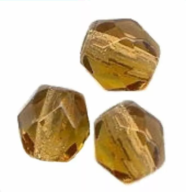 10 PERLES FACETTES DE BOHEME  10 mm LIGHT SMOKED TOPAZ port gratuit