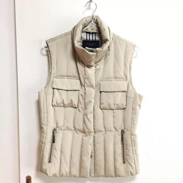 Burberrys's LONDON down vest ladies 38 M Beige with pockets from Japan USED FC
