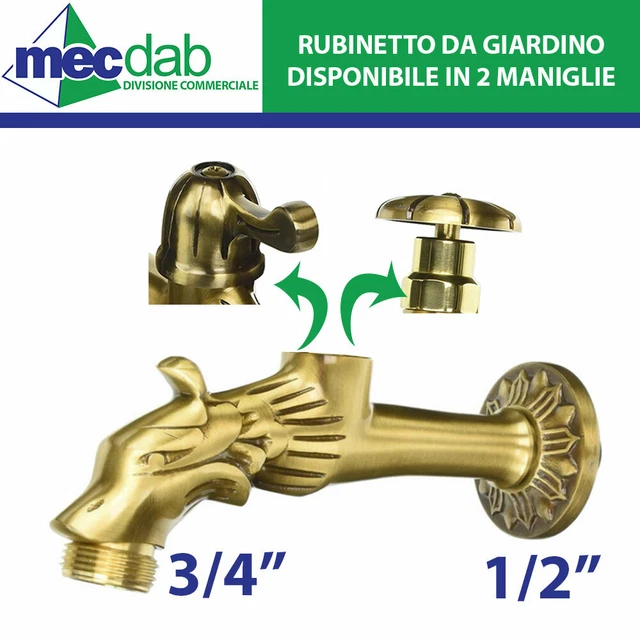 RUBINETTO RETROGRUPPO ITAP 230 MF 3/4'' ATTACCO LAVATRICE M 3/4'' E DISTANZIATORE OTTONE CROMO