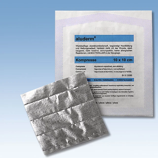 Söhngen aluderm® Kompresse 10 x 10 cm Wundkompresse Erste Hilfe 20 Jahre haltbar