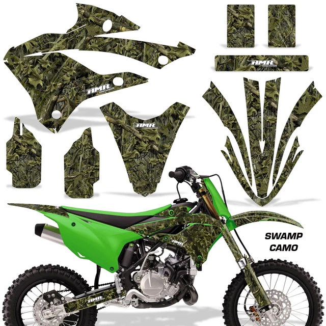 Dirt Bike Adesivi Kit Grafica Adesivo Per Kawasaki KX85 & KX112- 22 -a SwampCamo