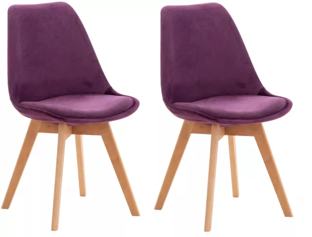 #R98447/1803 2x Stuhl Linares Samt lila Besucherstuhl Esszimmerstuhl Stuhl-Set