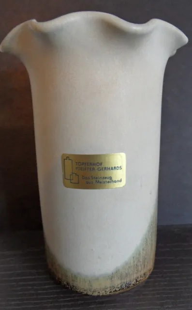Stilvolle Vintage Vase aus der Keramik Manufaktur "Töpferhof Pfeiffer-Gerhards"