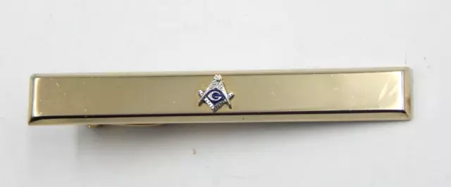 Vintage Hickok Gold Toned Masonic / Free Mason Logo Tie Clip USA