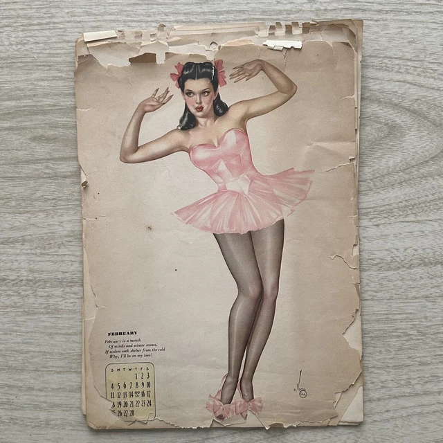 VINTAGE 1945 ESQUIRE VARGA PinUp Calendar Illustrated Varga Girls