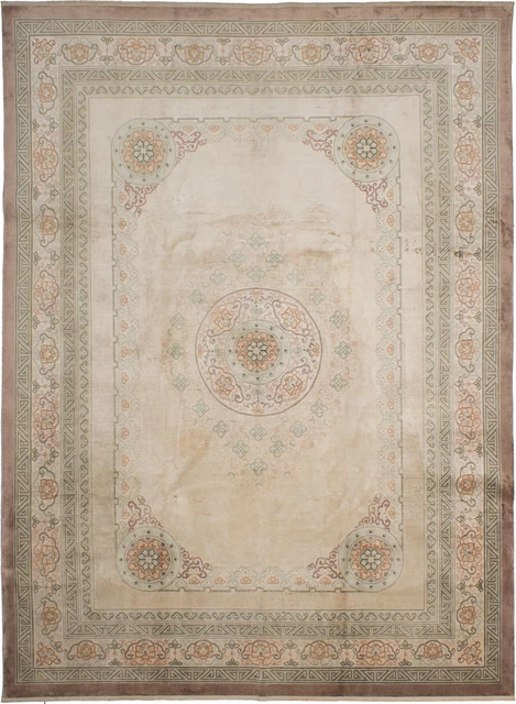 Vintage Hand Knotted Area Rug 7'11" x 10'10" Traditional Wool Carpet