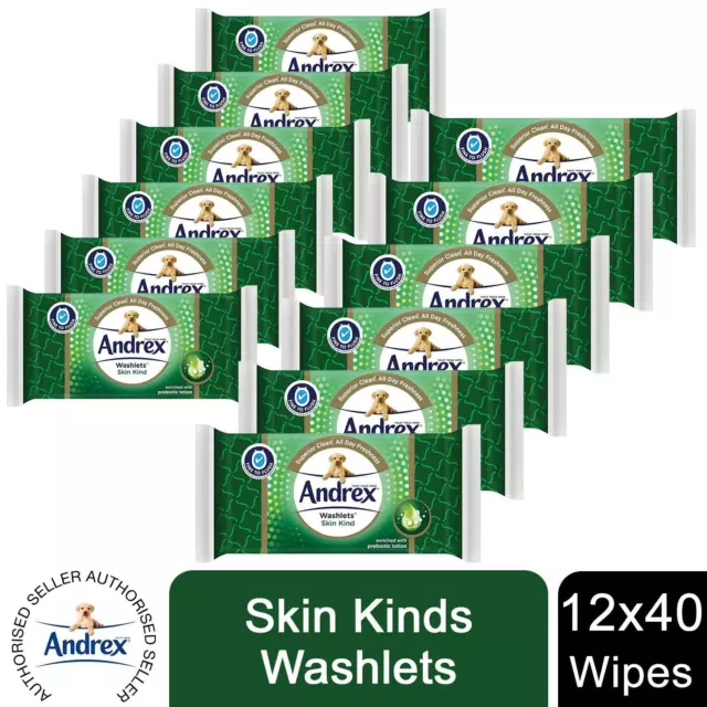Andrex Washlets x12 Gentle Clean, Skin Kind or Classic Clean Toilet Tissue Wipes