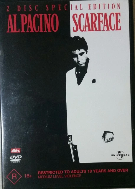 SCARFACE  Alpacino (Special Edition 2-DISC) (DVD, R 18+) Region 2 and 4