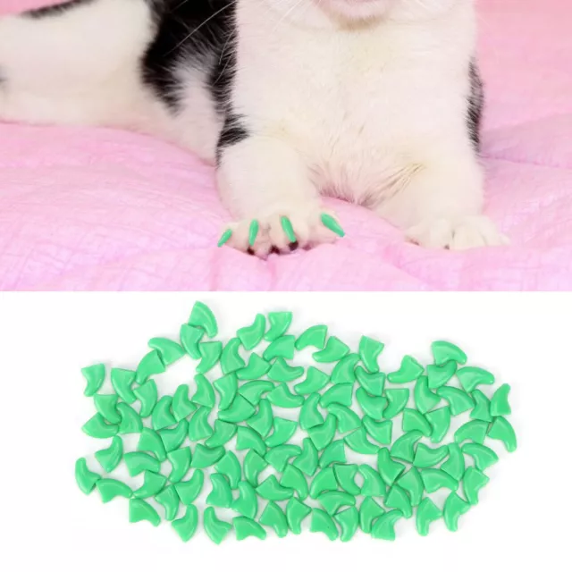 Verde M 100 piezas Suave PVC Mascota Gato Cubierta de Uñas Pata Garra Tapa Accesorio de Preparación D Tdm