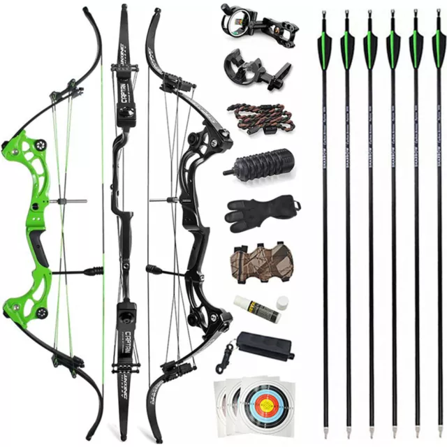 COMPOUND BOW SET 40-55lbs Adjustable 320FPS Archery Recurve Bow Hunting  Fishing £310.99 - PicClick UK