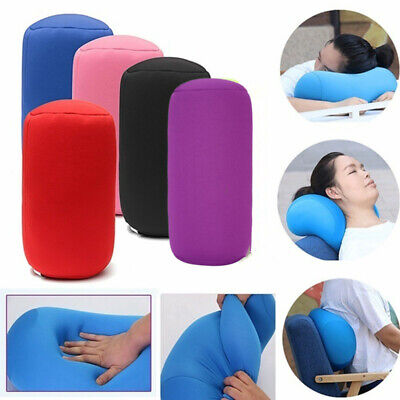 Micro Bead Roll Pillow Cushion Comfort Head Neck Back Waist Support Travel Home