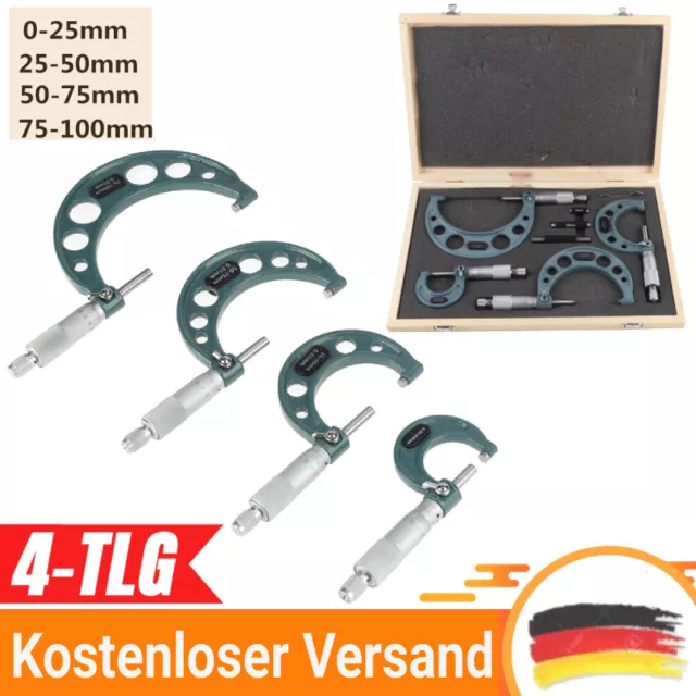 4 pcs Mikrometerschraube Mikrometer Bügelmessschraube Messschraube 0-100mm