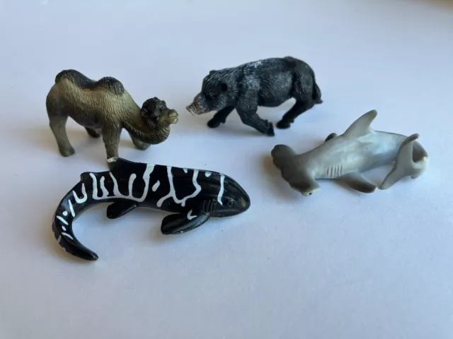 Mixed Lot of 4 Yowie Animal Figures Shark Camel Pig Sea Wildlife Small Mini Toys