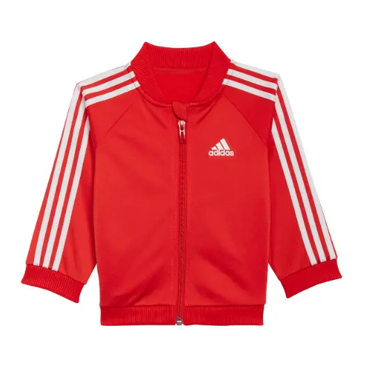 Adidas 3 Stripe Tracksuit Jacket Babies Red Size UK 12-18 Months #REF14