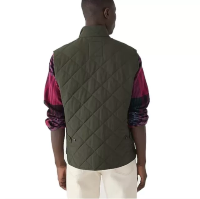 J. CREW SUSSEX Quilted Vest Olive Green Primaloft Zip Up Men's Size L ...