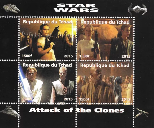 Star Wars Attack Of The Clones 2015 Mnh Stamp Sheetlet