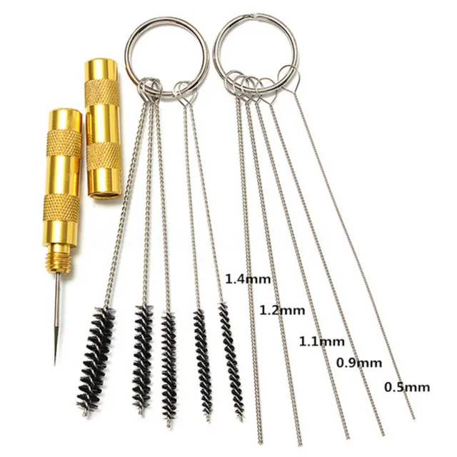 11* Airbrush Spray Cleaning Repair Tool Kit Stainless steel Needle Brush Set- ❤-