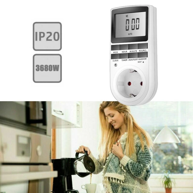 Interruttore timer macchina da caffè da cucina bianco 2,1\"" display LCD 2.1\\\" display LCD