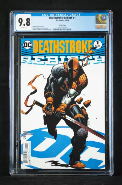 Deathstroke: Rebirth #1 CGC 9.8 Stephen Platt & Peter Steigerwald Variant Cover