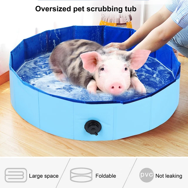 (azul 160X30CM) bañera para mascotas azul exterior/interior plegable piscina para perros