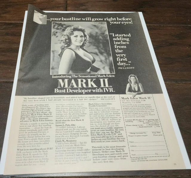 ORIGINAL MARK EDEN 1970s Mark II Bust Developer With IVR Magazine Print ...