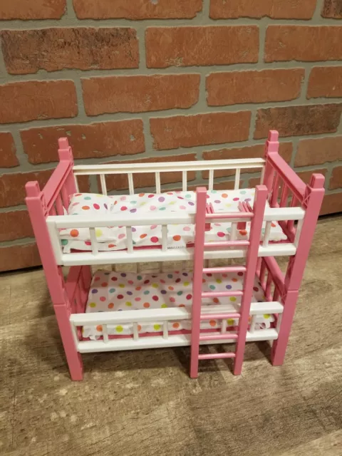 Cititoy Circo Mini 8" Baby Doll Bunk Bed Beds Playset Light Pink Ladder NO DOLLS