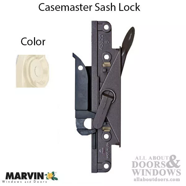 Truth casement lock assembly for Marvin windows, Right Hand - White