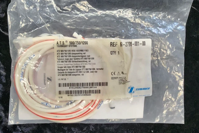 Zimmer 60-2790-001-00 Dual Hose ATS 500/750/1200 Tourniquet Hose Assembly Red