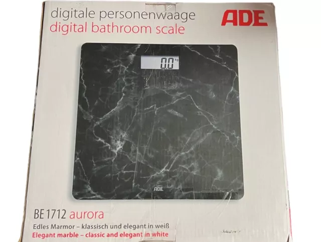 ADE BE-1712 Digitale Personenwaage Aurora Körperwaage mit Display  schwarz