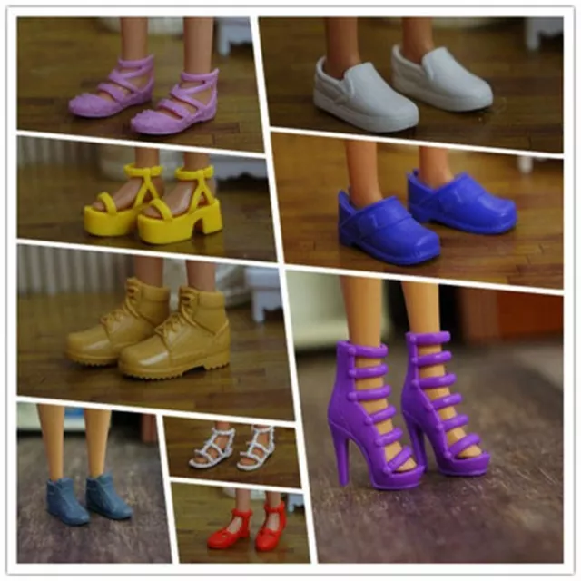 30 Styles Fashion Female 1/6 Dolls Boot High Heels Shoes Accessories Doll Shoes