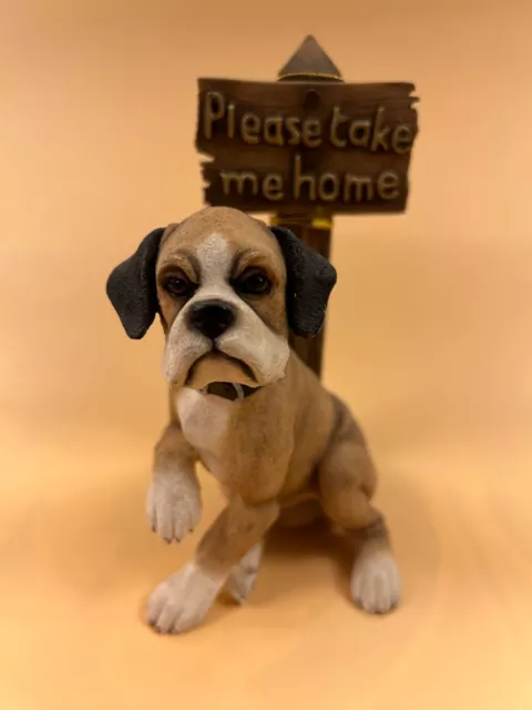 Leonardo Boxer Puppy Dog Figurine 'Please Take Me Home' 2001