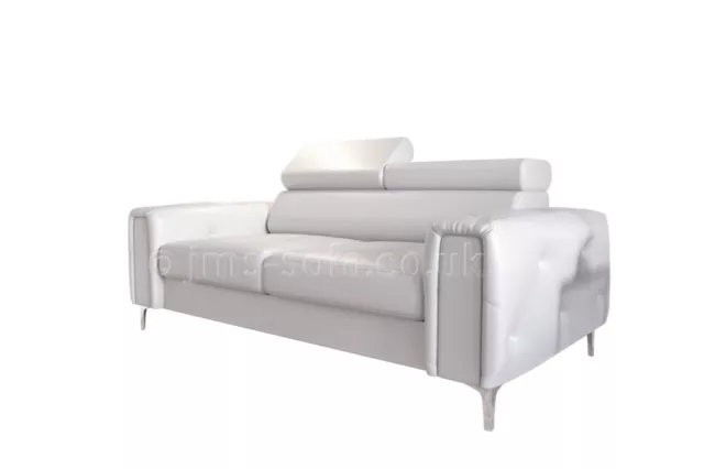 OLAF 2 - 186cm - Sofa  - Black or White Faux Leather __ Model 2023__( JMS SOFA ) 3
