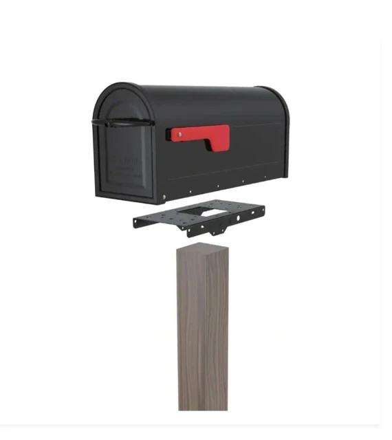 ARCHITECTURAL MAILBOXES 4 in. x 4 in. Post Adapter in Black 3 Mailbox