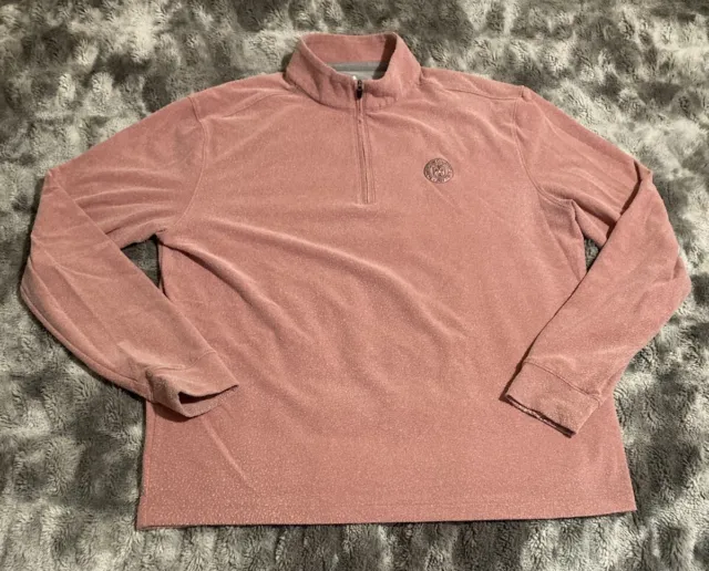 Johnnie O Sweater Mens Medium Salmon Pullover 1/4 Zip Farmington Country Club