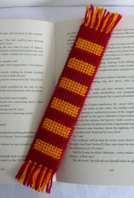 Harry Potter GRYFFINDOR style Scarf . Handmade bookmark. Unique Book lover Gift