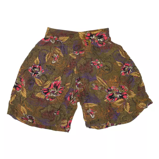Pantaloncini casual da donna verdi floreali sciolti XS W27