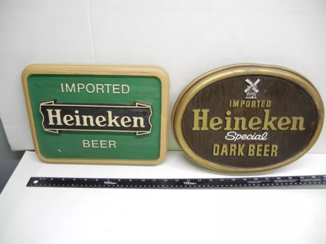 Vintage Heineken Imported Beer Signs 1985/1980 Hardened Foam Lot of 2