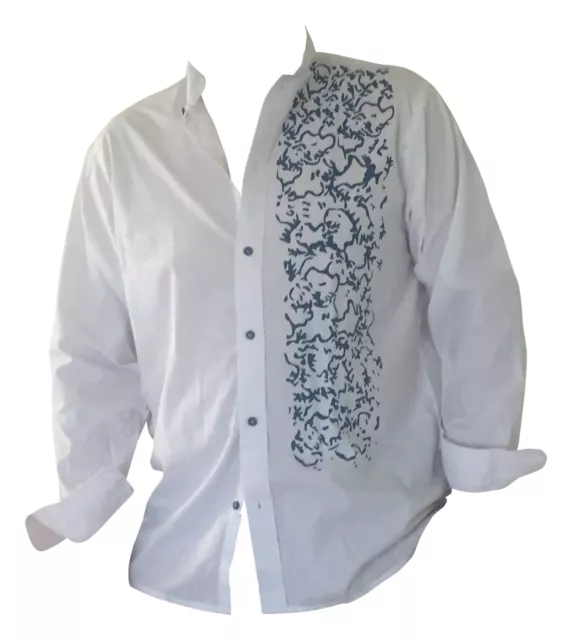 Trachtenhemden Jeanshemden Herren Trachten Hemd Langarm Baumwolle Weiß Blau Bayr