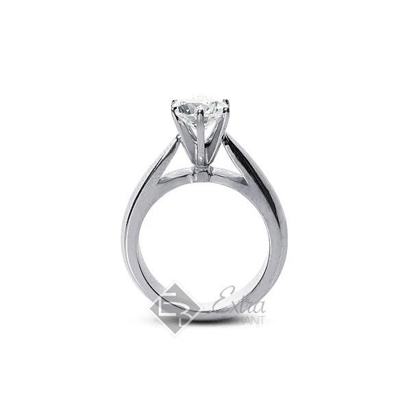 0.41ct E/SI1 Round Natural Certified Diamond 14kw Gold Solitaire Engagement Ring