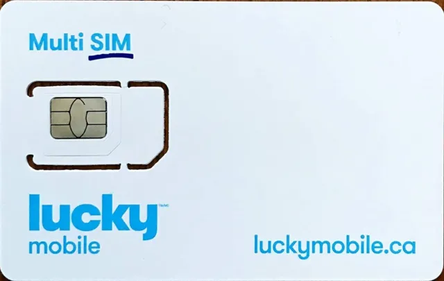 Lucky Mobile Multi SIM Card Nano  Micro  Regular LTE  Prepaid or Postpaid 3in1