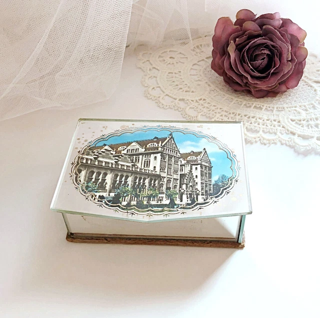 Boîte à Bijoux Avec Grand Miroir Et Tiroir Organiseur De Bijoux En écru