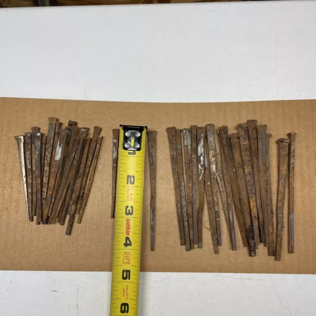 40 Square NAILS  antique wrought iron 3” & 4”