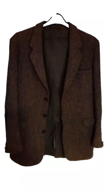 Mens Harris Tweed jacket 40 chest browns Dunn&Co VGC 100% wool single breast 2