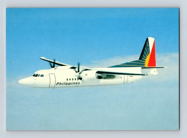 Aviation Postcard Philippine Air Airlines Fokker 50 PH-PRA In Flight B4
